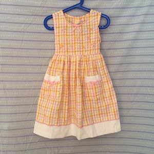 Yellow Orange & Pink Checkered Children’s Dress 🎀